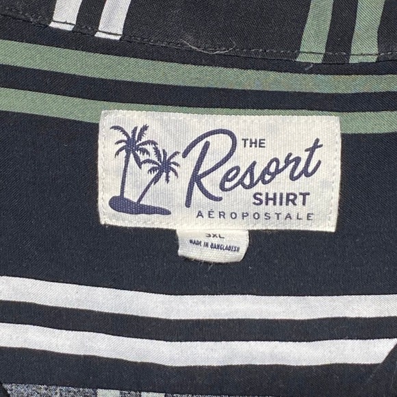 Aeropostale The Resort Shirt Striped Button Up Short Sleeve Casual Men's 3XL‎ - Picture 2 of 7